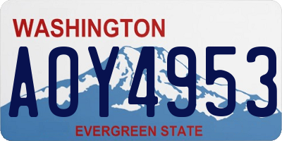 WA license plate AOY4953