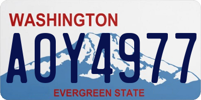 WA license plate AOY4977