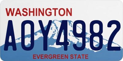 WA license plate AOY4982