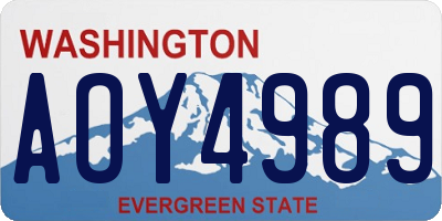 WA license plate AOY4989
