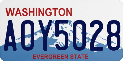 WA license plate AOY5028