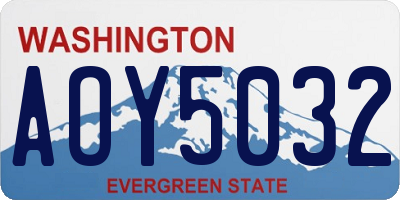 WA license plate AOY5032