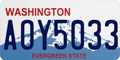 WA license plate AOY5033
