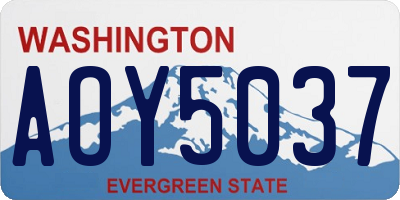 WA license plate AOY5037