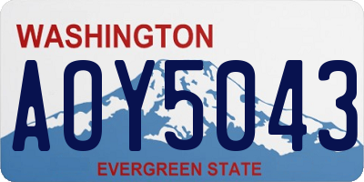WA license plate AOY5043