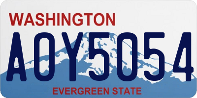 WA license plate AOY5054