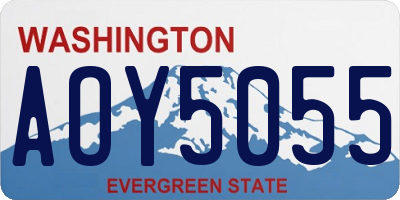 WA license plate AOY5055