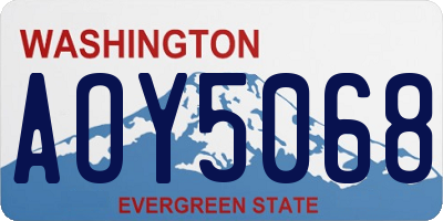 WA license plate AOY5068