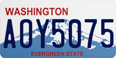 WA license plate AOY5075