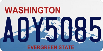 WA license plate AOY5085
