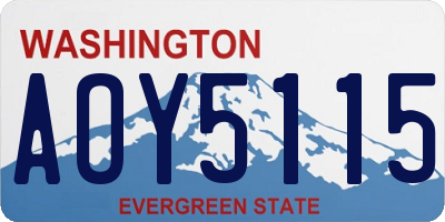 WA license plate AOY5115