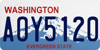 WA license plate AOY5120