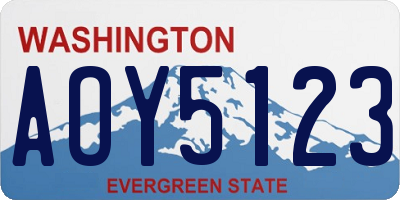 WA license plate AOY5123