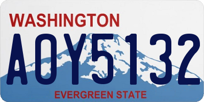 WA license plate AOY5132