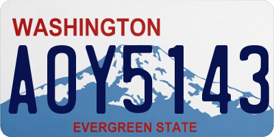 WA license plate AOY5143
