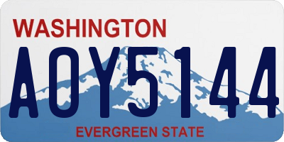 WA license plate AOY5144