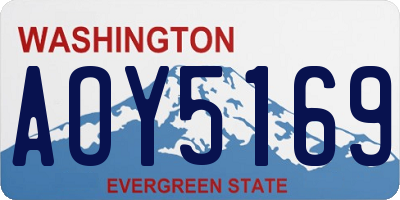 WA license plate AOY5169