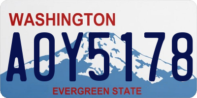 WA license plate AOY5178