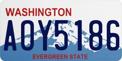 WA license plate AOY5186