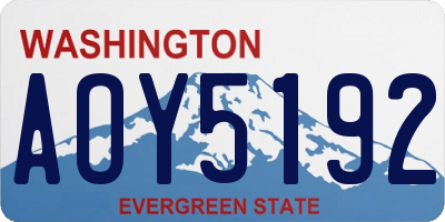 WA license plate AOY5192
