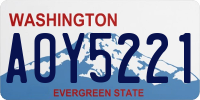 WA license plate AOY5221