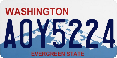 WA license plate AOY5224