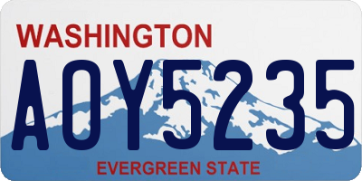WA license plate AOY5235