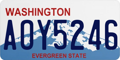 WA license plate AOY5246