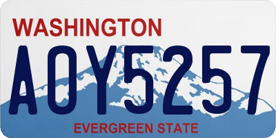 WA license plate AOY5257