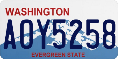 WA license plate AOY5258