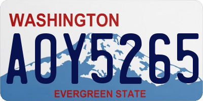 WA license plate AOY5265