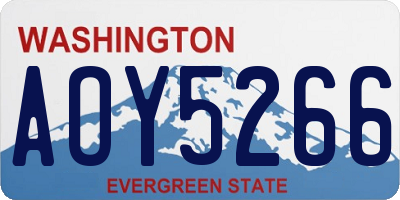 WA license plate AOY5266
