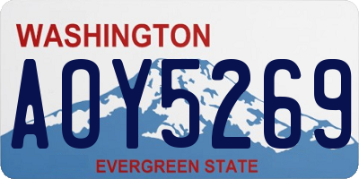 WA license plate AOY5269