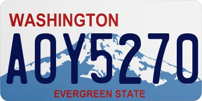 WA license plate AOY5270