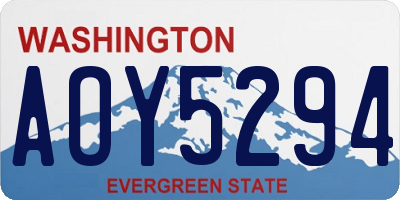 WA license plate AOY5294