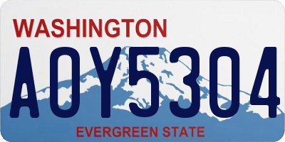 WA license plate AOY5304