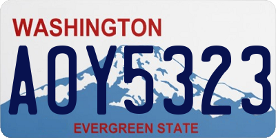 WA license plate AOY5323