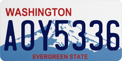 WA license plate AOY5336