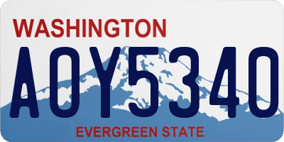 WA license plate AOY5340