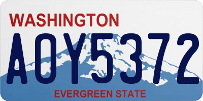 WA license plate AOY5372