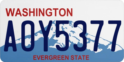 WA license plate AOY5377
