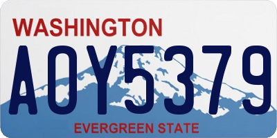 WA license plate AOY5379