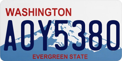 WA license plate AOY5380