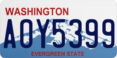 WA license plate AOY5399