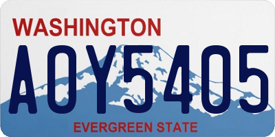WA license plate AOY5405