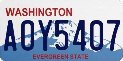 WA license plate AOY5407
