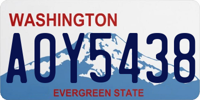 WA license plate AOY5438