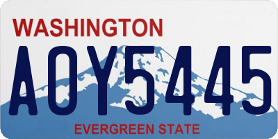 WA license plate AOY5445