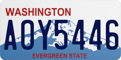 WA license plate AOY5446