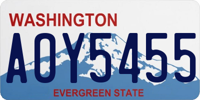 WA license plate AOY5455